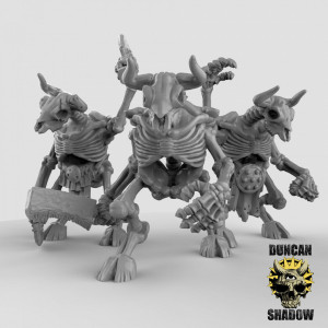 Impression 3D figurines jeux de rôle D&D, Saga, 9th Age, Minotaur Skeletons