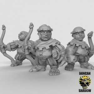 Impression 3D figurines jeux de rôle D&D, Saga, 9th Age, Halfling with Bows