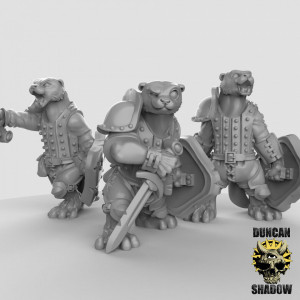 Impression 3D figurines jeux de rôle D&D, Saga, 9th Age, Otter's with weapons