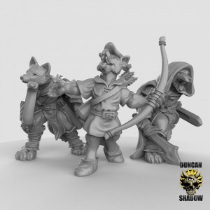 Impression 3D figurines jeux de rôle D&D, Saga, 9th Age, Kitsune Fox Folk Ranger
