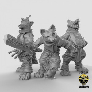 Impression 3D figurines jeux de rôle D&D, Saga, 9th Age, Kitsune Fox folk Rogues