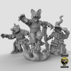 Impression 3D figurines jeux de rôle D&D, Saga, 9th Age, Kitsune Fox Folk Sorcer
