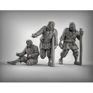 Impression 3D figurines jeux de rôle D&D, Saga, 9th Age, NPC's Beggar's