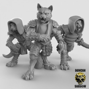 Impression 3D figurines jeux de rôle D&D, Saga, 9th Age, Cat Folk Bandits