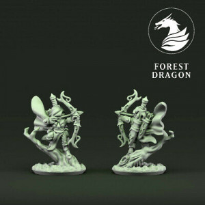 Forest Dragon impréssion 3d--Wood  elves- Rangers heros-Echelle 15mm