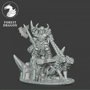 Forest Dragon impréssion 3d- Seigneur du chaos avec chien Echelle 10MM