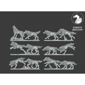 Forest Dragon Minihammer Impression 3D 10mm Undead dire wolves 15mm