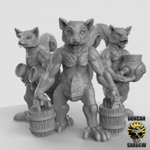 Impression 3D figurines jeux de rôle D&D, Saga, 9th Age,Lemur Civilians