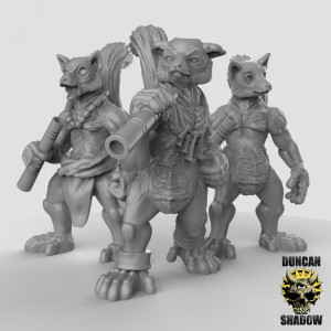 Impression 3D figurines jeux de rôle D&D, Saga, 9th Age,Lemur with Blowguns 