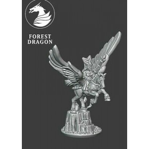 Forest Dragon impréssion 3d-Sorcière sur pégase -Echelle 10mm