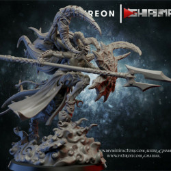 Figurine 3D Résine pour jeux de figurines Démons Prince démon lance bouclier  (2)
