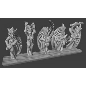 Moonjammy 3d-Elfes noirs Furies  -Echelle 15mm-Warmaster-6 socles