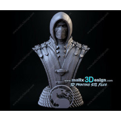 Buste scorpion impression 3D resine, taille 18cm ( non peint ) (non peint)