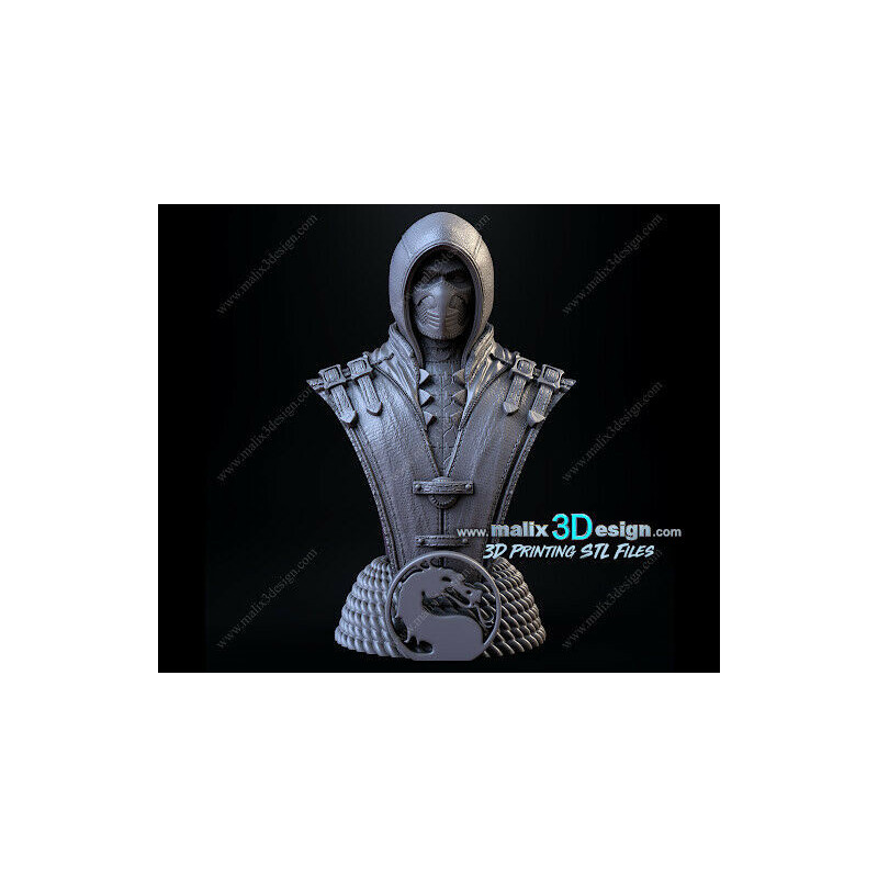 Buste scorpion impression 3D resine, taille 18cm ( non peint ) (non peint)