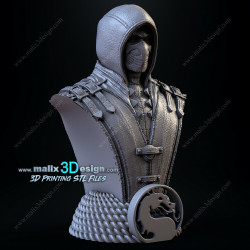 Buste scorpion impression 3D resine, taille 18cm ( non peint ) (non peint) (2)