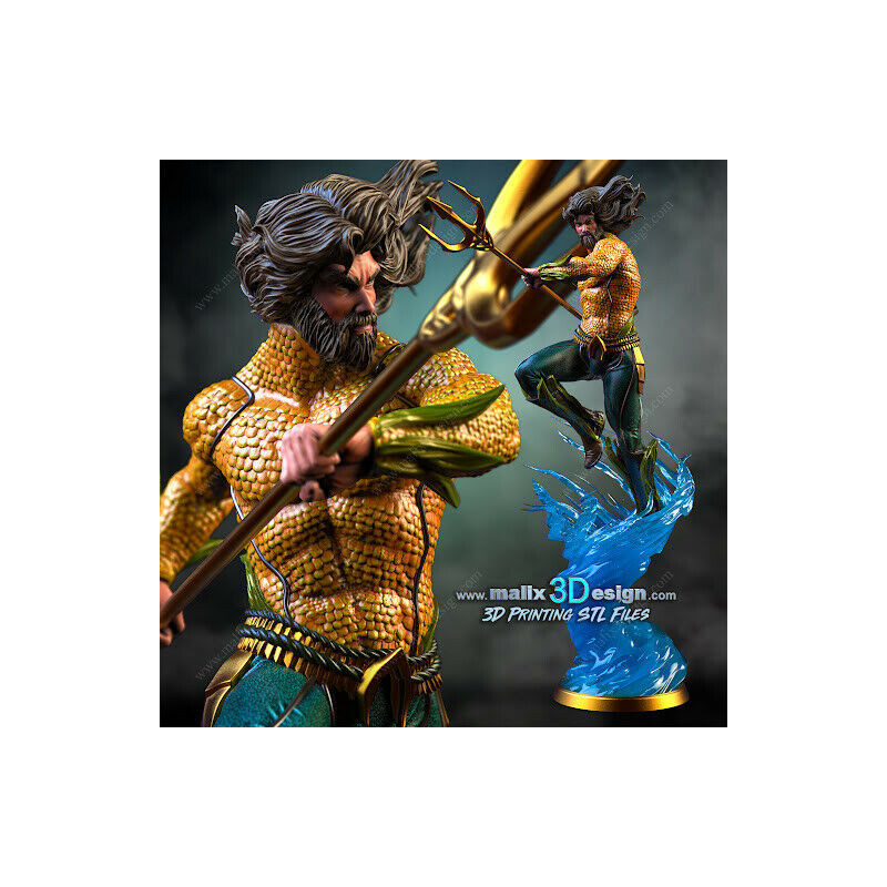 Aquaman impression 3D résine  18cm  (non peint)