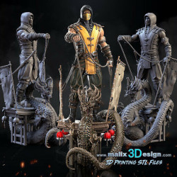Scorpion figurine impression 3D résine  18cm  (non peint)