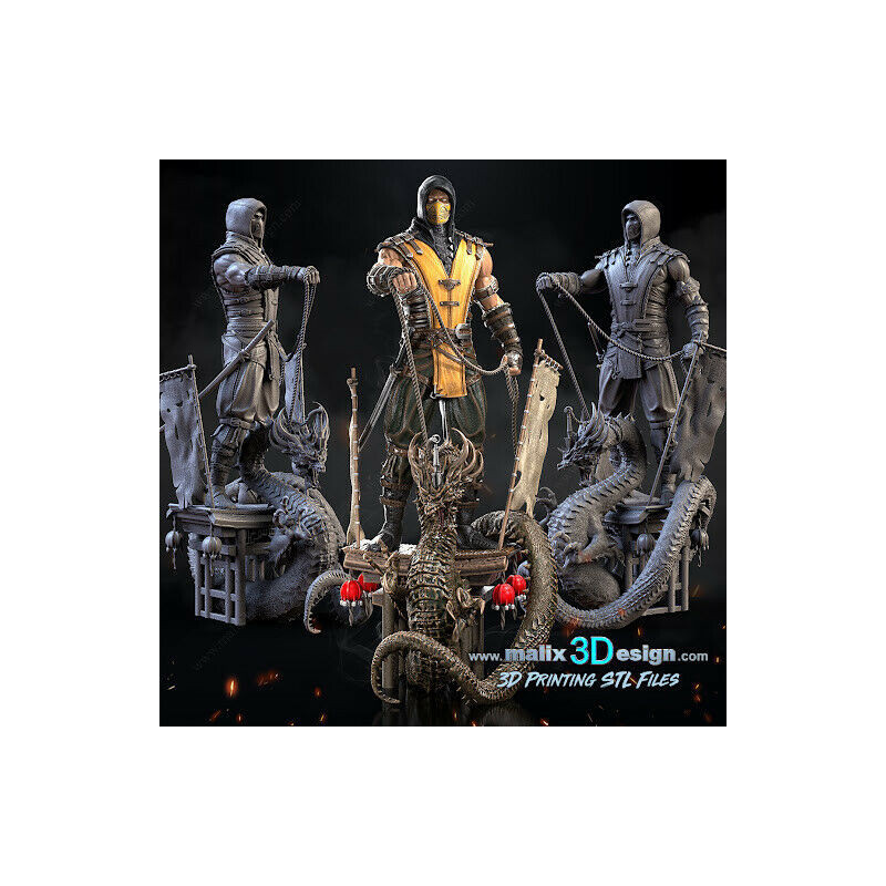 Scorpion figurine impression 3D résine  18cm  (non peint)