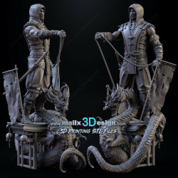 Scorpion figurine impression 3D résine  18cm  (non peint) (2)