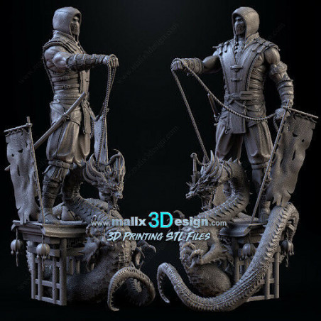 Scorpion figurine impression 3D résine  18cm  (non peint)