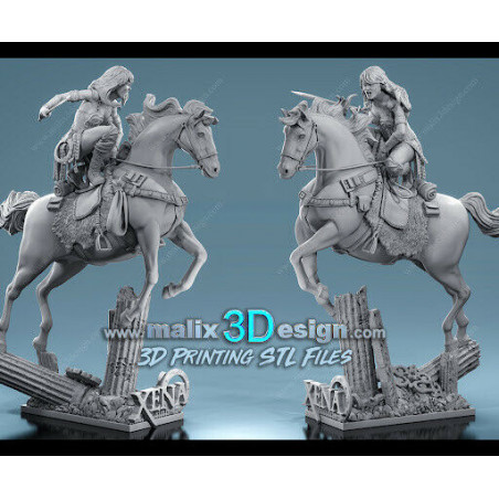 Xena figurine imprimée en 3D résine Taille 18cm (non peint)Xena impression 3D résine  18cm  (non peint)