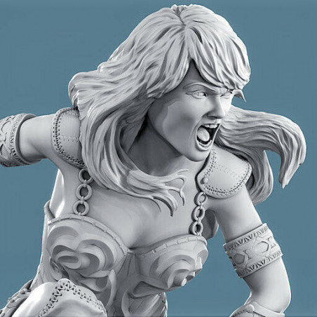 Xena figurine imprimée en 3D résine Taille 18cm (non peint)Xena impression 3D résine  18cm  (non peint)