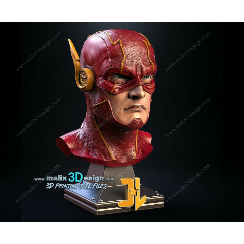 Buste flash impression 3D résine  18cm  (non peint)