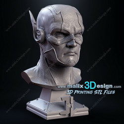 Buste flash impression 3D résine  18cm  (non peint) (2)