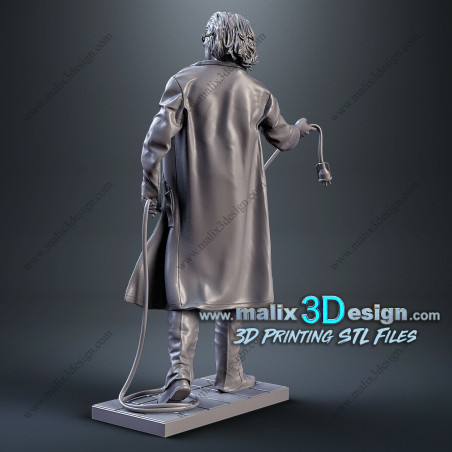 Dr. Emmett BROWN figurine impression 3D 3D résine  18cm  (non peint)