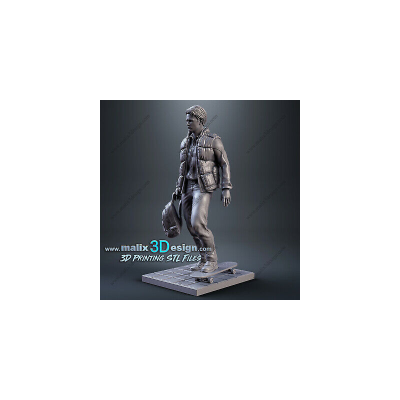 Mc Fly Back to the futur figurine impression 3D résine  18cm  (non peint)