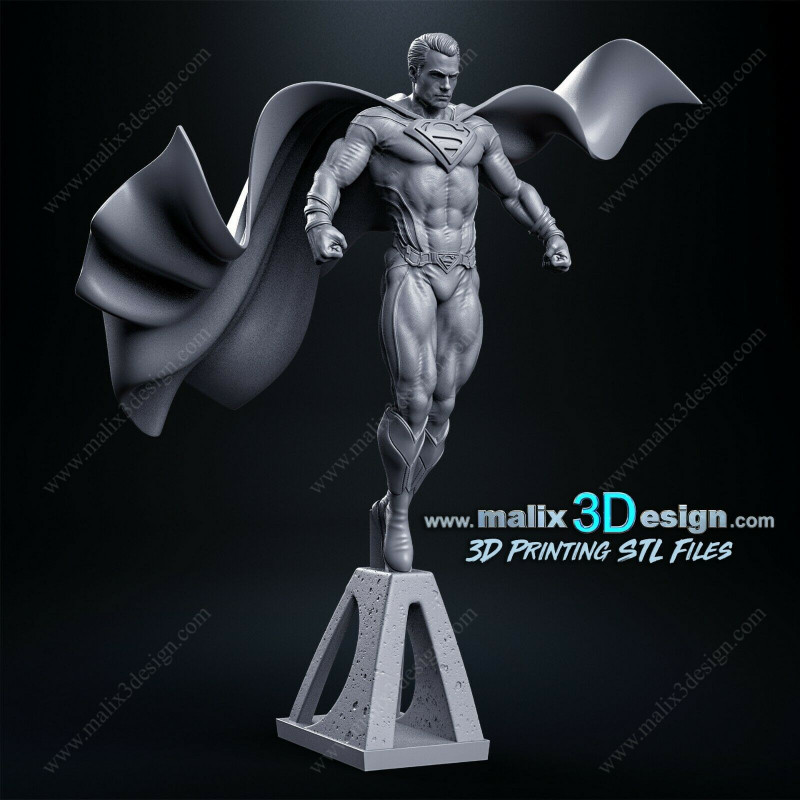 Super man figurine impression 3D résine  18cm  (non peint)
