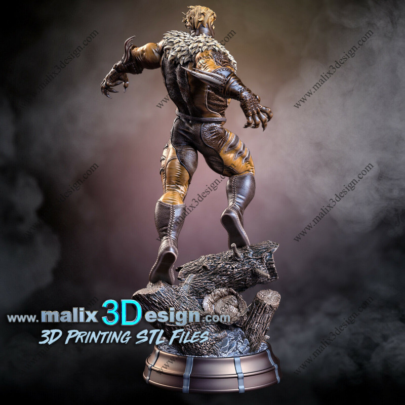 Sabretooth (x-men) figurine impression 3D résine  18cm  (non peint)