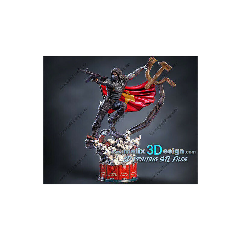Winter soldier figurine impression 3D résine, taille 18cm ( non peint ) (non peint)