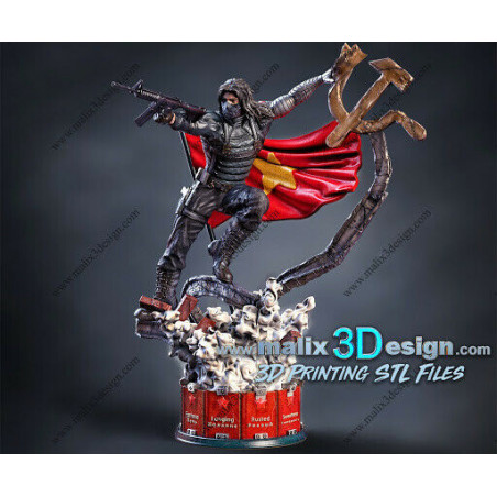 Winter soldier figurine impression 3D résine, taille 18cm ( non peint ) (non peint)