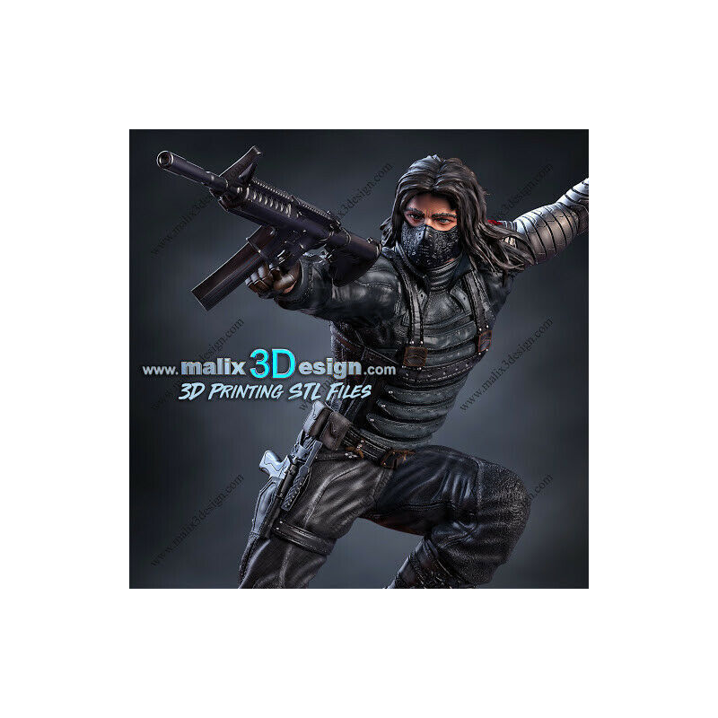 Winter soldier figurine impression 3D résine, taille 18cm ( non peint ) (non peint)