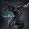 Winter soldier figurine impression 3D résine, taille 18cm ( non peint ) (non peint)