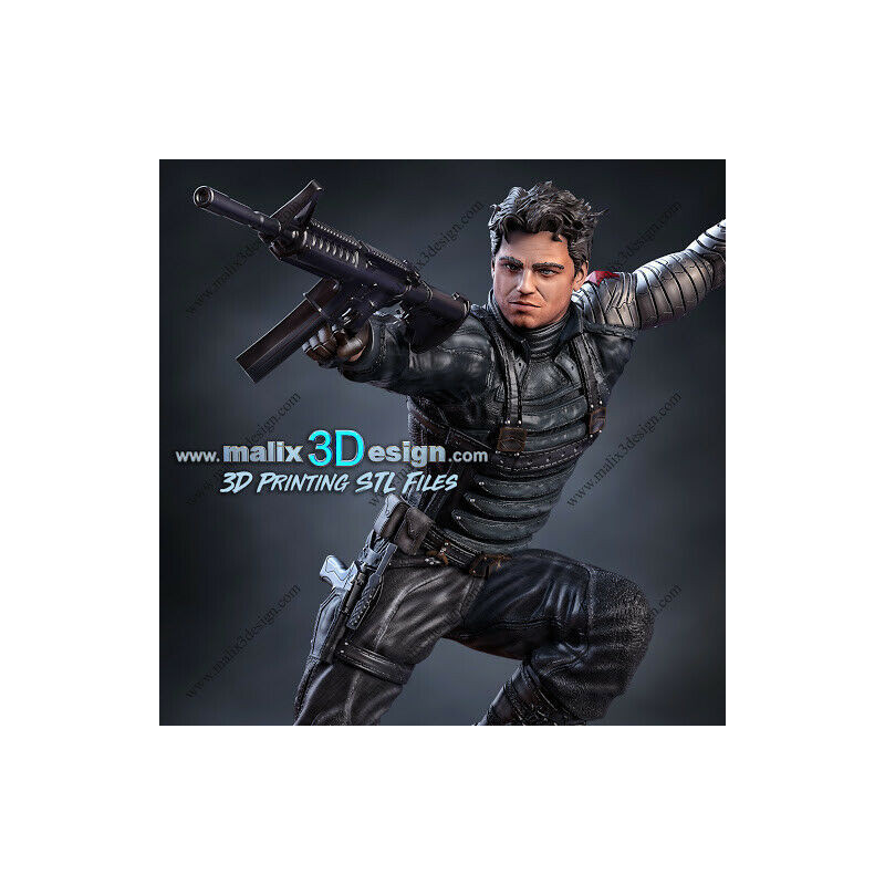 Winter soldier figurine impression 3D résine, taille 18cm ( non peint ) (non peint)