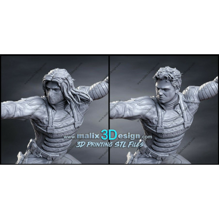 Winter soldier figurine impression 3D résine, taille 18cm ( non peint ) (non peint)