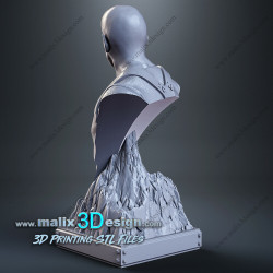 Buste John McClane impression 3D résine, taille 18cm ( non peint ) (non peint) (2)