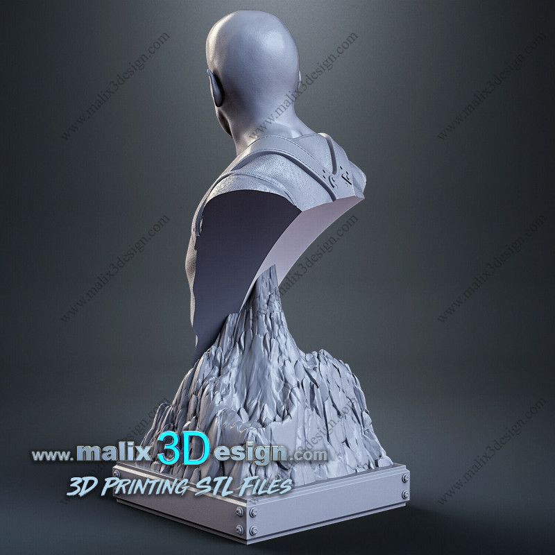 Buste John McClane impression 3D résine, taille 18cm ( non peint ) (non peint)