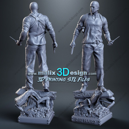 John McClane (Die Hard) figurine impression 3D résine  18cm  (non peint)