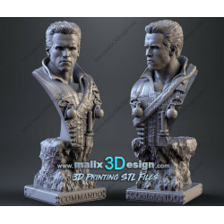 Bust Commando  impression 3D résine  18cm  (non peint)