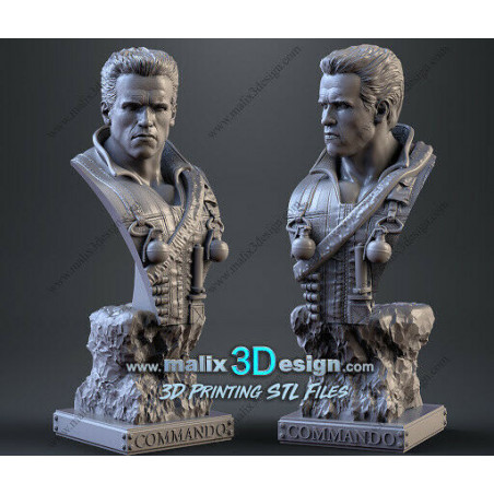 Bust Commando  impression 3D résine  18cm  (non peint)