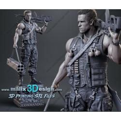 Commando  impression 3D résine taille 18cm ( non peint ) (non peint)