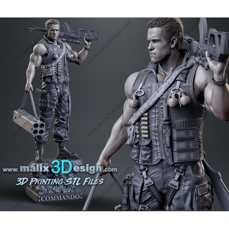Commando  impression 3D résine taille 18cm ( non peint ) (non peint)