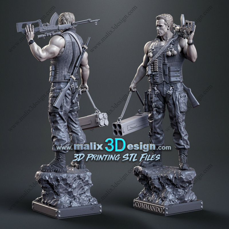 Commando  impression 3D résine taille 18cm ( non peint ) (non peint)