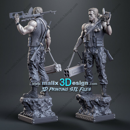 Commando  impression 3D résine taille 18cm ( non peint ) (non peint)