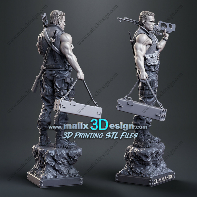 Commando  impression 3D résine taille 18cm ( non peint ) (non peint)