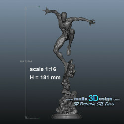 Spider man V2 imprimée 3D résine  18cm  (non peint)
