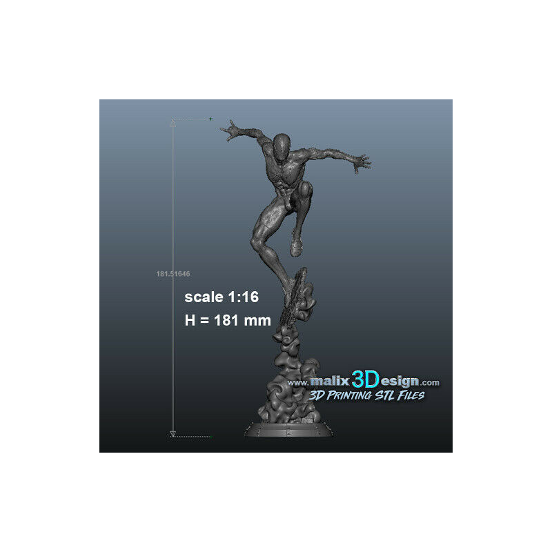 Spider man V2 imprimée 3D résine  18cm  (non peint)